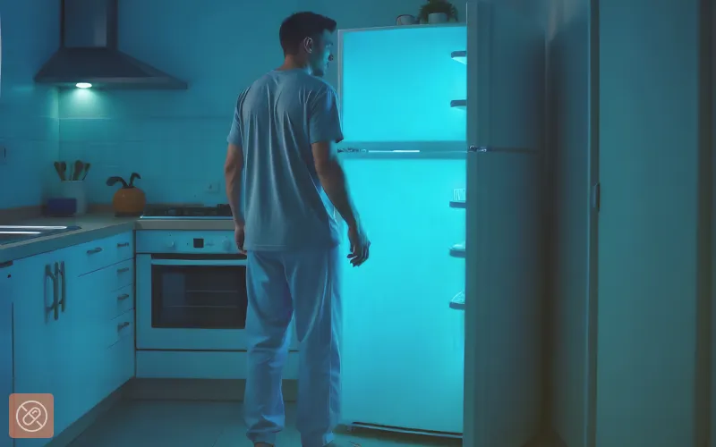 Лунатик стоит на кухне
